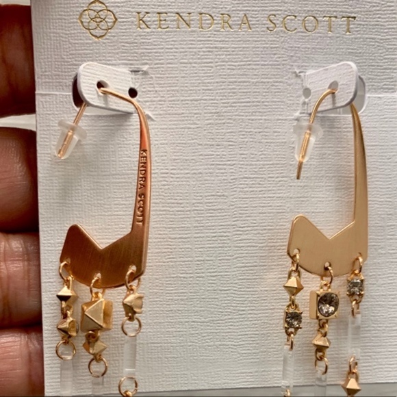 KENDRA SCOTT NWT Corza Rose Gold Statement Earring - Picture 3 of 5